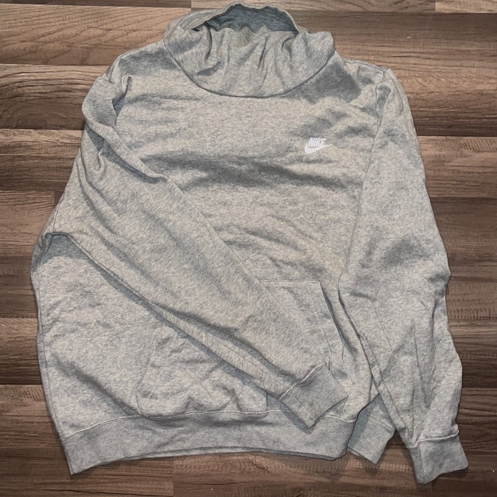 Nike cowl neck hoodie in gray